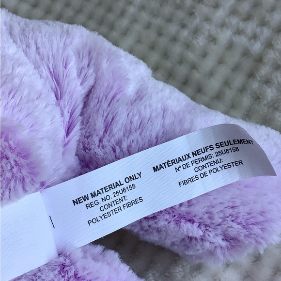 Hug Fun Purple Plush Bunny Rabbit Stuffed Animal Toy Purple Bow Embroidered Feet - Picture 11 of 12